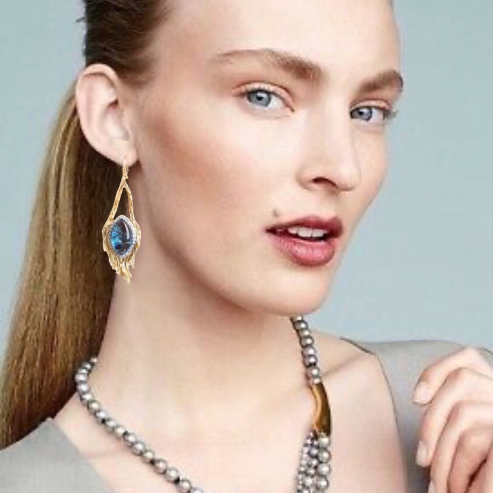 ALEXIS BITTAR • Maldivian Nested Feather Earrings - Picture 2 of 6
